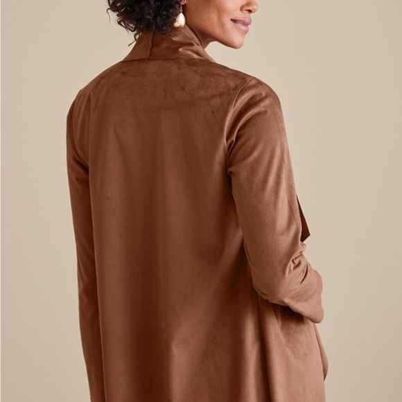 Soft Surroundings Shape Drape Faux Suede Jacket - Picture 2 of 7
